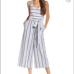 Chelsea28 striped culotte jumpsuit, 8p